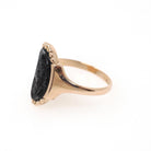 Antique Intaglio Ring - Victorian Era 10k Rosy Yellow Gold Carved Intaglio Dark Red Sard - Circa 1890s Size 7 Ladies Profile Fine Jewelry