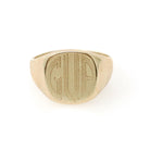 Vintage Signet Ring - Mid Century 10k Yellow Gold "GVA" Engraved Ring - Circa Early 1960s Era Size 5 1/2 Unisex Fine Statement Jewelry