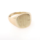 Vintage Signet Ring - Mid Century 10k Yellow Gold "GVA" Engraved Ring - Circa Early 1960s Era Size 5 1/2 Unisex Fine Statement Jewelry