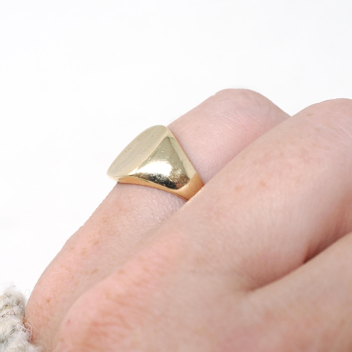 Vintage Signet Ring - Mid Century 10k Yellow Gold "GVA" Engraved Ring - Circa Early 1960s Era Size 5 1/2 Unisex Fine Statement Jewelry