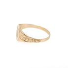 Letters "EM" Ring - Retro 10k Yellow Gold Engraved Cursive Initials - Vintage Circa 1940s Era Size 1 3/4 Pinky Midi Fine OB Baby Jewelry