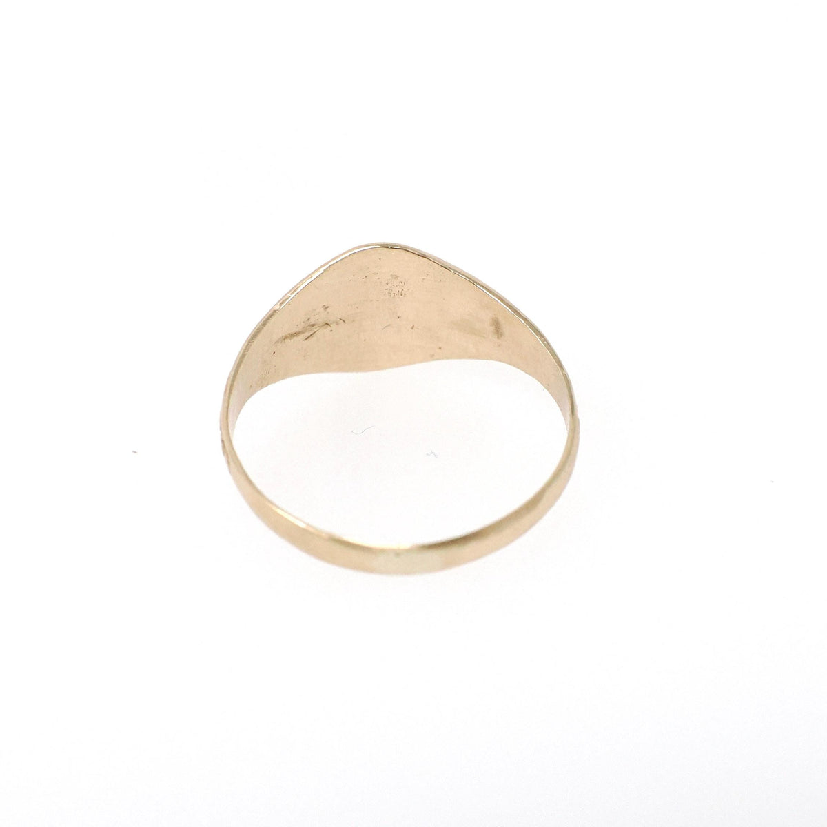 Letters "EM" Ring - Retro 10k Yellow Gold Engraved Cursive Initials - Vintage Circa 1940s Era Size 1 3/4 Pinky Midi Fine OB Baby Jewelry