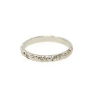 Vintage Baby Band - Art Deco 14k White Gold Nature Floral Eternity Design Ring - Circa 1930s Era Size 1/2 Fine Midi Pinky Children's Jewelry