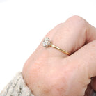 Antique Engagement Ring - 18k Yellow Gold Platinum Crown .95 CT Old European Cut Diamond Solitaire - Size 6 3/4 Tiffany & Co Fine Jewelry