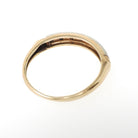 Diamond Wedding Band - Mid Century 14k Yellow & White Gold Rough Cut Gem Ring - Circa 1950s Size 4.5 Fine Two Tone Dainty Bridal Jewelry