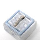 Diamond Wedding Band - Mid Century 14k Yellow & White Gold Rough Cut Gem Ring - Circa 1950s Size 4.5 Fine Two Tone Dainty Bridal Jewelry