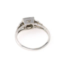 Art Deco Diamond Ring - Vintage 18k White Gold .62 CTW Old European Cut Engagement - Circa 1930s Era Size 6.5 Fine Geometric Bridal Jewelry