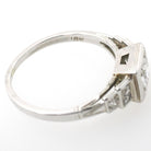 Art Deco Diamond Ring - Vintage 18k White Gold .62 CTW Old European Cut Engagement - Circa 1930s Era Size 6.5 Fine Geometric Bridal Jewelry