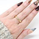 Antique Wedding Band - Edwardian Era 14k Yellow Gold 4.3 MM Domed Comfort Fit Ring - Size 6 1/2 Fine Art Carved JR Wood Bridal Jewelry