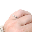 Vintage Wedding Band - Mid Century 14k White Gold 2.4 MM Half Round Bridal Ring - Circa 1950s Era Size 5 3/4 Stacking Fine Honor Jewelry