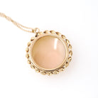 Aries Cameo Pendant - Mid Century Gold Filled Round Carved Shell Symbol Necklace - Circa 1960s Era Fine Zodiac Fashion Accessory Jewelry