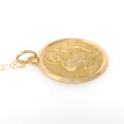 Vintage St. Christopher Charm - Bold Gold 18k Yellow Gold Religious Medal Pendant - Circa 1980s Patron Saint of Travelers Catholic Jewelry