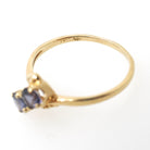 Vintage Bypass Ring - Mid Century 10k Yellow Gold Purple Created Spinel Triplet Gemstone - Circa 1950s Era Size 6.25 Toi Et Moi Fine Jewelry