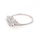 Vintage Princess Ring - Mid Century 14k White Gold Natural .02 CTW Diamonds - Circa 1950s Size 8 Sweetheart Anniversary Promise Fine Jewelry
