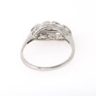 Vintage Princess Ring - Mid Century 14k White Gold Natural .02 CTW Diamonds - Circa 1950s Size 8 Sweetheart Anniversary Promise Fine Jewelry