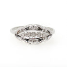 Vintage Princess Ring - Mid Century 14k White Gold Natural .02 CTW Diamonds - Circa 1950s Size 8 Sweetheart Anniversary Promise Fine Jewelry