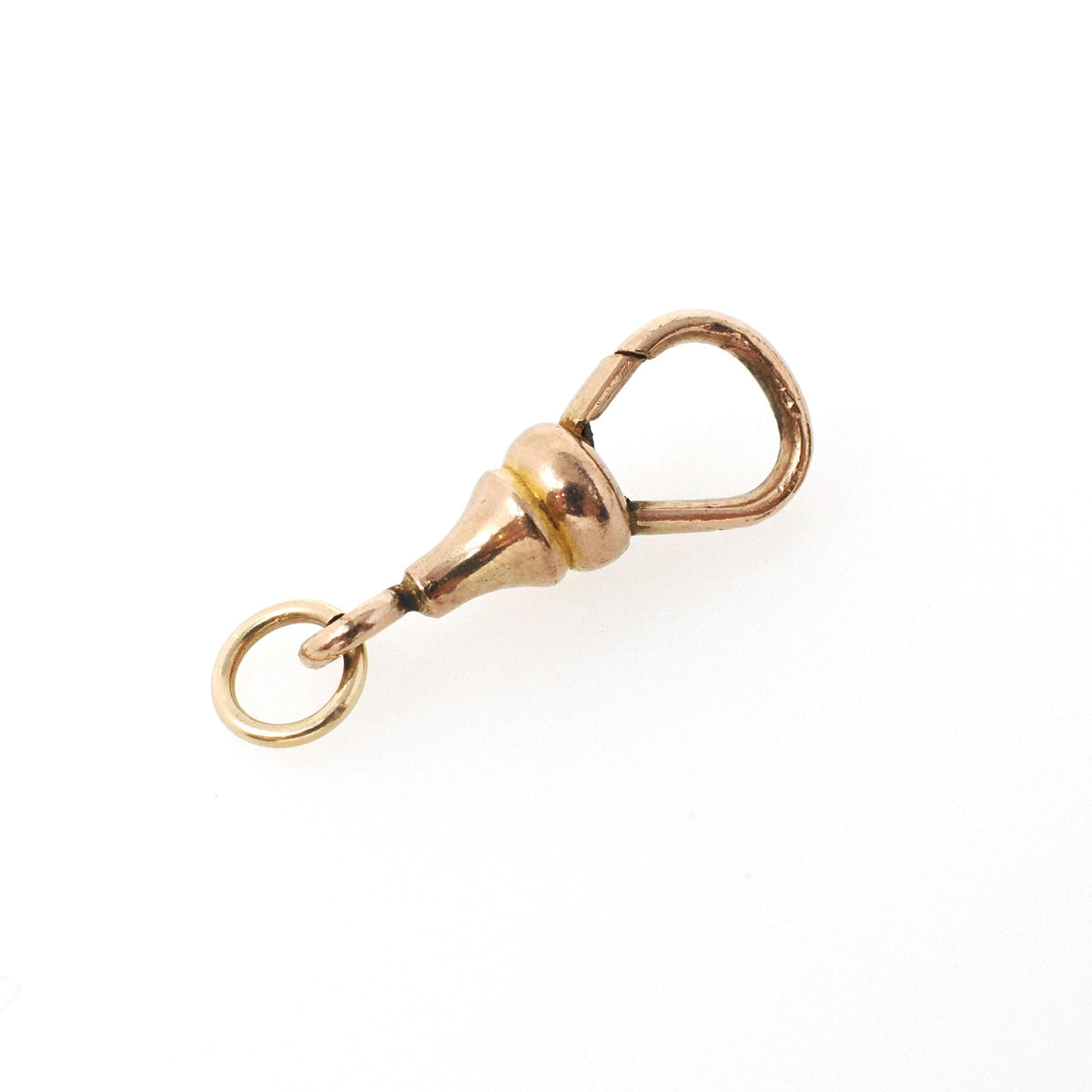 Antique Dog Clip - Edwardian Rose Gold Filled Stationary Necklace Finding Clasp - Circa 1910s Era Charm Holder Unisex Utility Jewelry