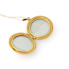 Vintage Cameo Locket - Retro Gold Filled Carved Shell Portrait Pendant Necklace - Circa 1940s Era Round Floral Photograph Keepsake Jewelry