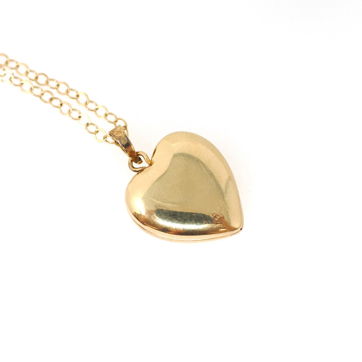 Vintage Heart Locket - Mid Century 14k Yellow Gold Double Heart Pendant Necklace - Circa 1960s Sweetheart Keepsake Photograph Fine Jewelry