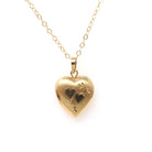 Vintage Heart Locket - Mid Century 14k Yellow Gold Double Heart Pendant Necklace - Circa 1960s Sweetheart Keepsake Photograph Fine Jewelry