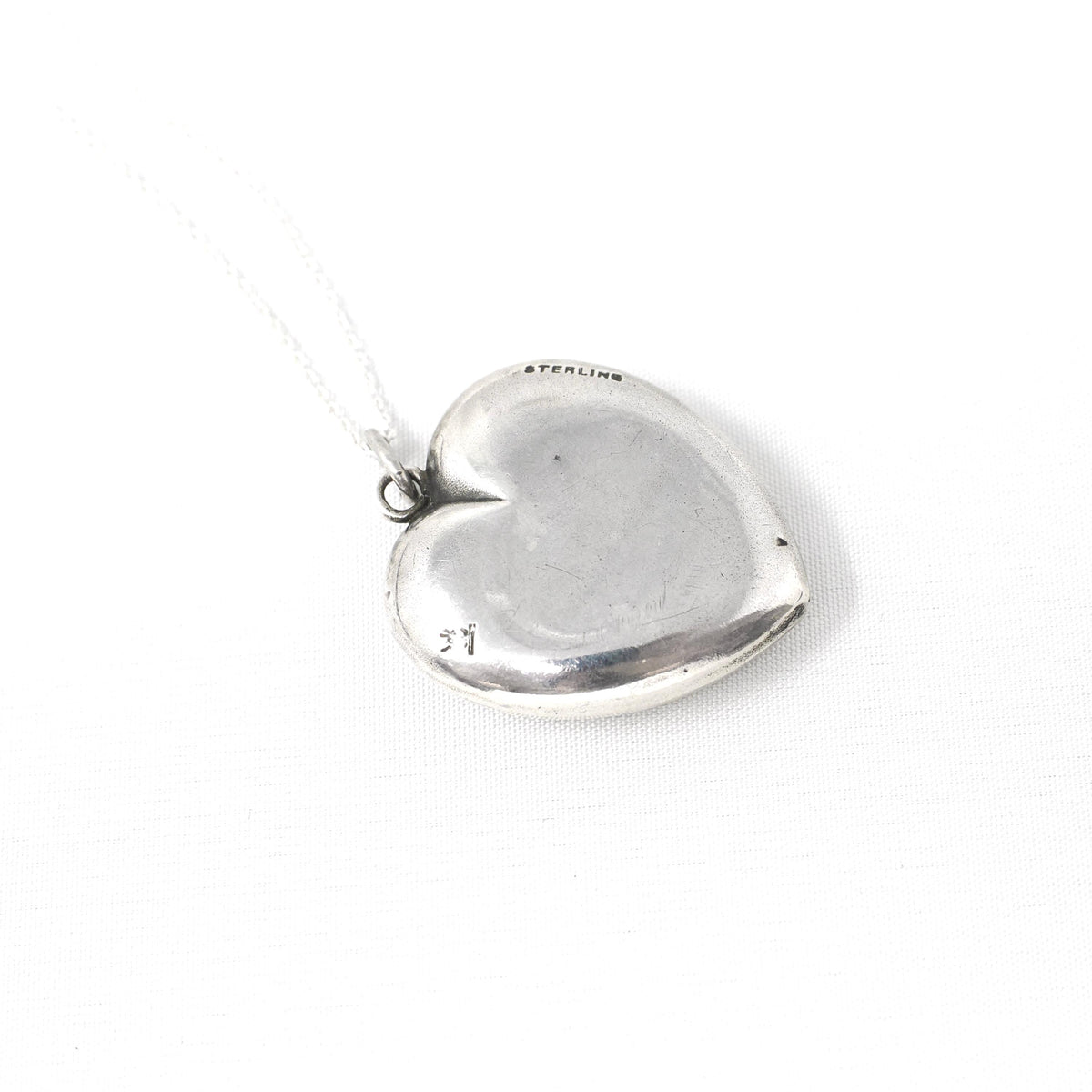 Antique Heart Pendant - Edwardian Sterling Silver Engraved Monogram "PMP" Necklace Fob Charm - Circa 1910s Era Keepsake Fine Fashion Jewelry