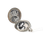 Mid Century Locket - Vintage 10k White Gold Engraved Round Pendant Necklace Charm - Circa 1950s Era Photograph Keepsake Dainty Fine Jewelry
