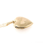 Vintage Heart Locket - Mid Century 10k Yellow Gold Double Heart Pendant Necklace - Circa 1960s Fine Sweetheart Keepsake Photograph Jewelry