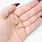 Vintage Taurus Charm - Modernist 14k Yellow Gold Figural Bull Pendant Necklace - Circa 1970s Era Astrological Fine Zodiac Earth Sign Jewelry