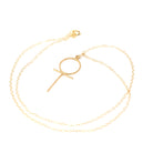 Dainty Ankh Necklace - Contemporary 18k Yellow Gold Wire Egyptian Revival Symbol Charm - Circa 1990s Statement Fine Feminist Venus Jewelry