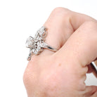 Vintage Engagement Ring - Mid Century Platinum 1.72 CTW Natural Diamonds - Circa 1950s Era Size 6 3/4 Fine Floral Bouquet Filigree Jewelry