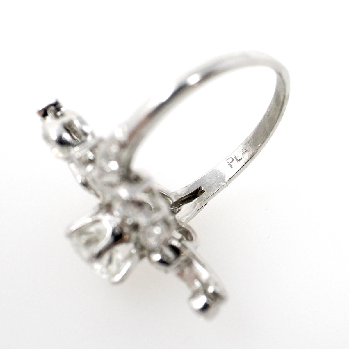 Vintage Engagement Ring - Mid Century Platinum 1.72 CTW Natural Diamonds - Circa 1950s Era Size 6 3/4 Fine Floral Bouquet Filigree Jewelry