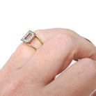 Letter "D" Ring - Contemporary 14k Yellow & White Gold Initial Monogram .14 CTW Diamonds - Circa 1990s Era Size 3 3/4 Statement Fine Jewelry