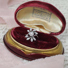 Diamond Bypass Ring - Mid Century Era 14k White Gold .22 CTW Floral Spray - Vintage 1950s Size 4 1/2 Leaf Cluster Fine Sweetheart Jewelry