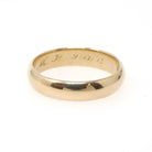 Edwardian Wedding Band - Antique 14k Yellow Gold 4.7MM Half Round Ring - Dated 1913 Size 9 1/2 Inscribed MJ R+J Bridal Fine Stacking Jewelry