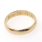 Edwardian Wedding Band - Antique 14k Yellow Gold 4.7MM Half Round Ring - Dated 1913 Size 9 1/2 Inscribed MJ R+J Bridal Fine Stacking Jewelry