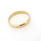 Vintage Wedding Band - Mid Century 14k Yellow Gold 4.2 MM Half Round Ring - Circa 1950s Era Size 10 1/2 Domed Stacking Fine Bridal Jewelry