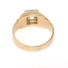 Vintage Diamond Ring - Mid Century 14k Yellow & White Gold Unisex .85 CT Engagement - Circa 1950s Era Size 11 Two Tone Wedding Jewelry