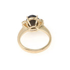 Black Star Sapphire Ring - Contemporary 14k Yellow Gold Natural 3.18 CT Gemstone - Modern Estate Circa 1990s Size 5 1/4 Diamond Fine Jewelry
