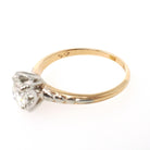 Vintage Diamond Ring - Mid Century 14k Yellow & White Gold .83 CT Natural Round Solitaire - Circa 1950s Size 8 1/2 Fine Engagement Jewelry