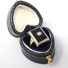 Vintage Onyx Ring - Art Deco 14k Yellow Gold Natural Black Chalcedony Gem - Circa 1930s Era Size 6 1/4 Diamond .05 CT Filigree Fine Jewelry