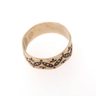 Antique Baby Band - Victorian 9k Rose Gold Engraved Pinky Midi Ring - Vintage Circa 1890s Era Size 1 1/4 Eternity Leaf Design Fine Jewelry
