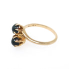 Antique Bloodstone Ring - Edwardian 10k Yellow Gold Round Dark Green Red Gems - Circa 1910s Era Size 6 1/4 Heliotrope Bypass Fine Jewelry