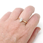 Marquise Diamond Ring - Contemporary 14k Yellow & White Gold .70 CT GIA Solitaire Engagement - Circa 1990s Size 7 1/4 Fine Two Tone Jewelry
