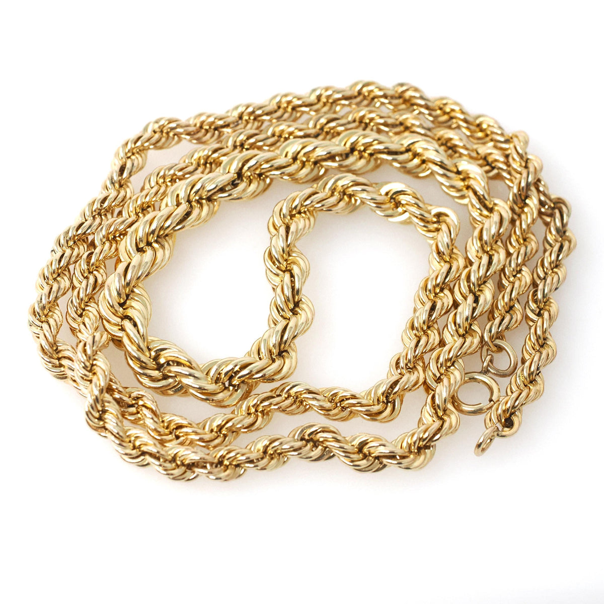 Vintage Twisted Chain - Modernist Era Gold Filled Unisex Versatile 30 Inch Necklace - Circa 1970s Era Spring Ring Clasp Layering Jewelry