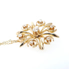 Antique Starburst Necklace - Edwardian 14k Yellow Gold .40 CTW Natural Old Mine & European Cut Diamond Pendant - Circa 1910s Fine Jewelry
