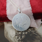 Vintage Love Token - Mid Century Sterling Silver Engraved Name John Robert Charm Necklace - Circa 1950s Era Engravable Disc Fashion Jewelry