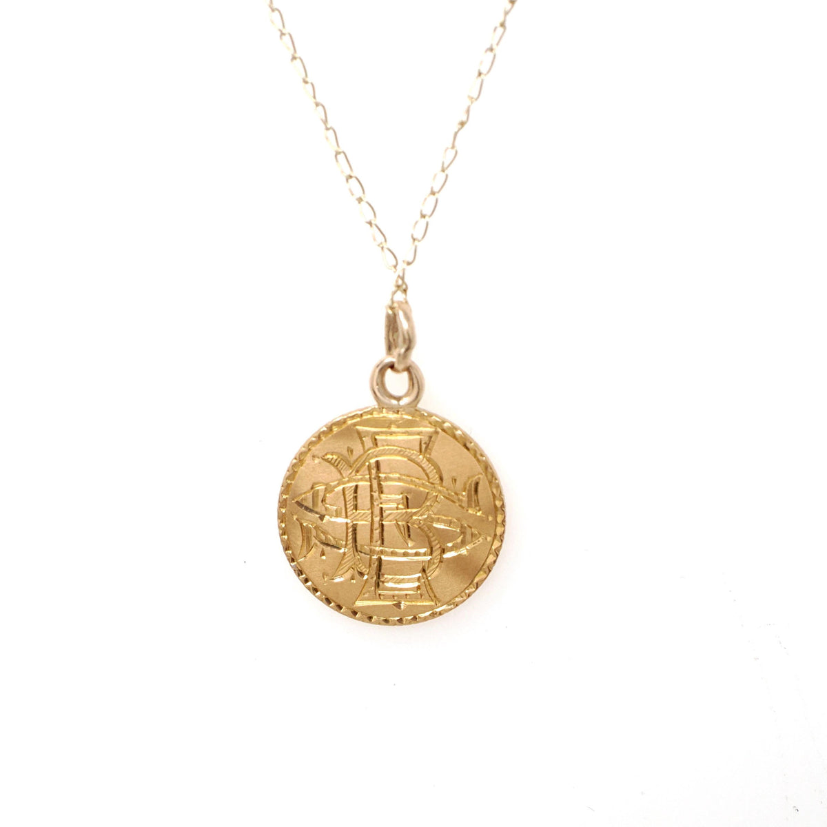 Victorian Love Token - Antique 22k Yellow Gold Charm Coin Pendant - Vintage Circa 1890s Era Engraved "ESB" Liberty Head Fine Jewelry