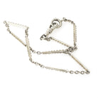 Pocket Watch Chain - Art Deco 14k White Gold Dog Clip Spring Ring - Antique Circa 1920s Era Accessory Bracelet Fine Versatile Unisex Jewelry