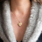 Vintage Heart Locket - Mid Century 10k Yellow Gold Double Heart Pendant Necklace - Circa 1960s Fine Sweetheart Keepsake Photograph Jewelry