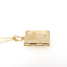 Vintage Bible Locket - Mid Century 14k Yellow Gold Cross Necklace Pendant Religious Book Charm - Circa 1950s The Lord's Prayer Fine Jewelry